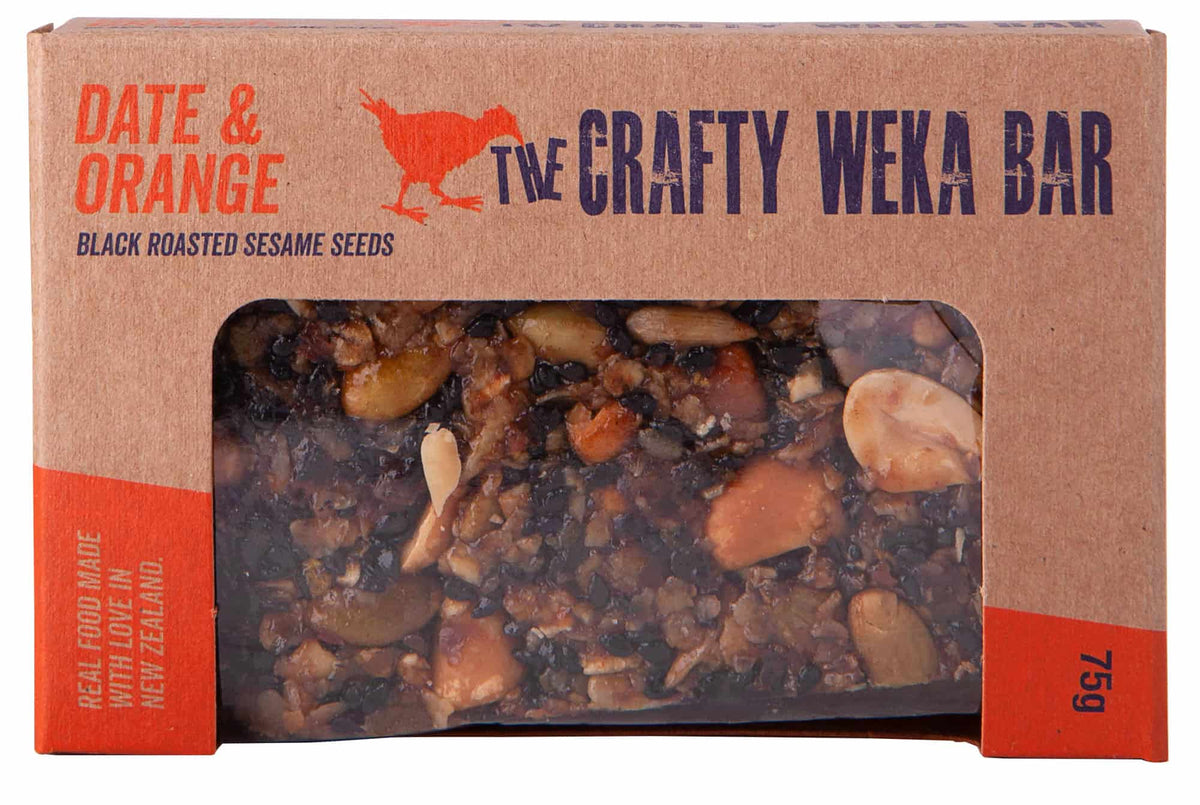 CRAFTY WEKA DATE AND ORANGE BAR 75G