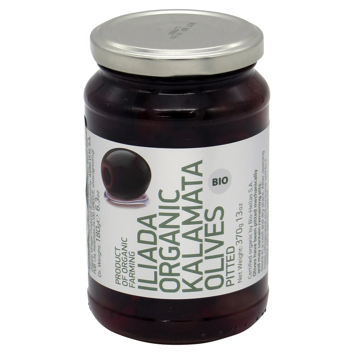 ILIADA ORGANIC KALAMATA PITTED OLIVES PLATINUM LINE 370G