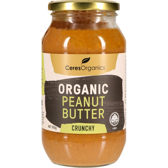 CERES ORGANIC CRUNCHY PEANUT BUTTER 700G