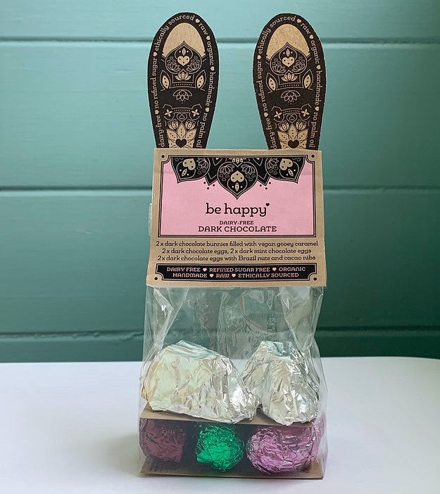 BE HAPPY DARK CHOCOLATE EASTER BAG 90G