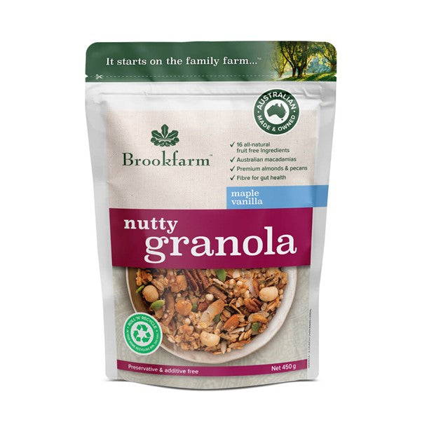 BROOKFARM MAPLE VANILLA GRANOLA 450G