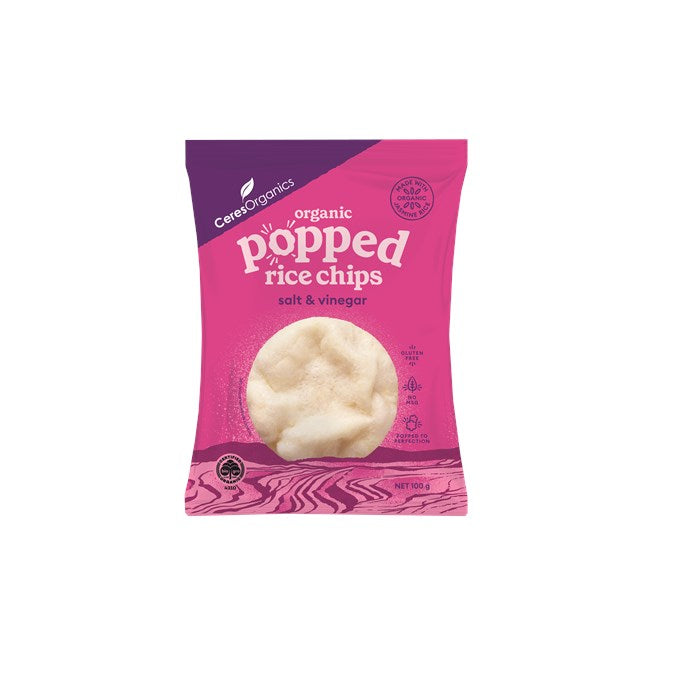 CERES POPPED RICE CHIPS SEA SALT 100G
