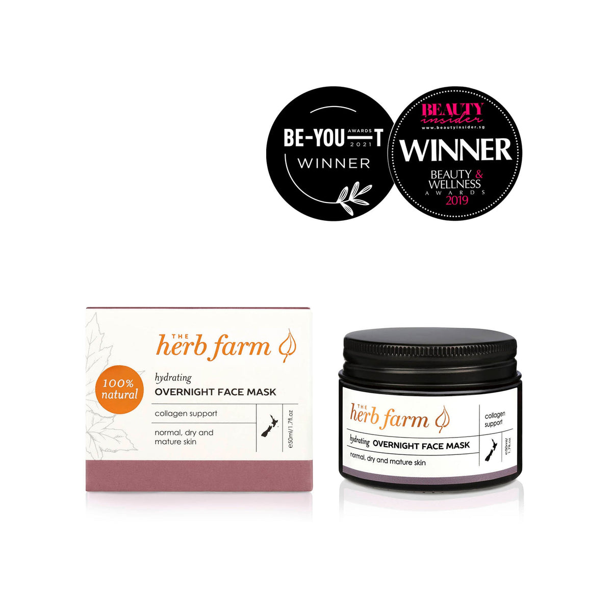 HERB FARM HYDRATING OVERNIGHT FACE MASK 50ML