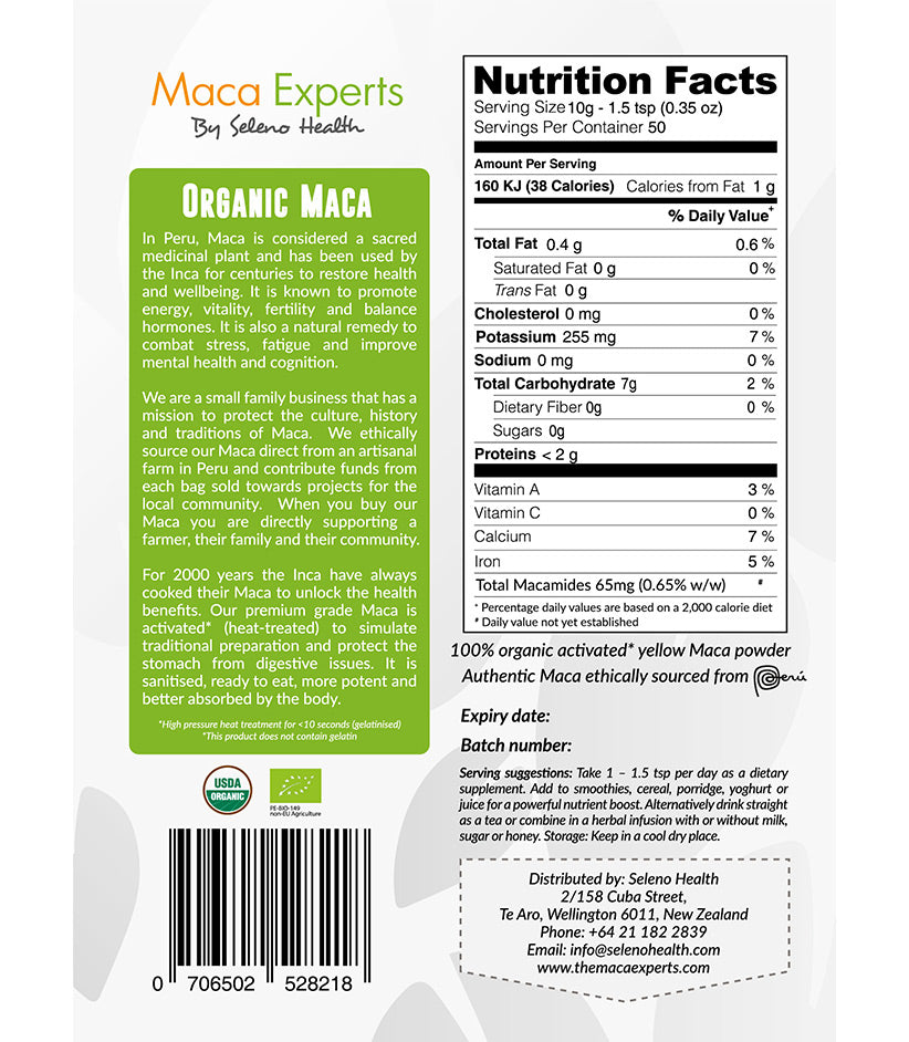 SELENO HEALTH ORGANIC MACA 125G