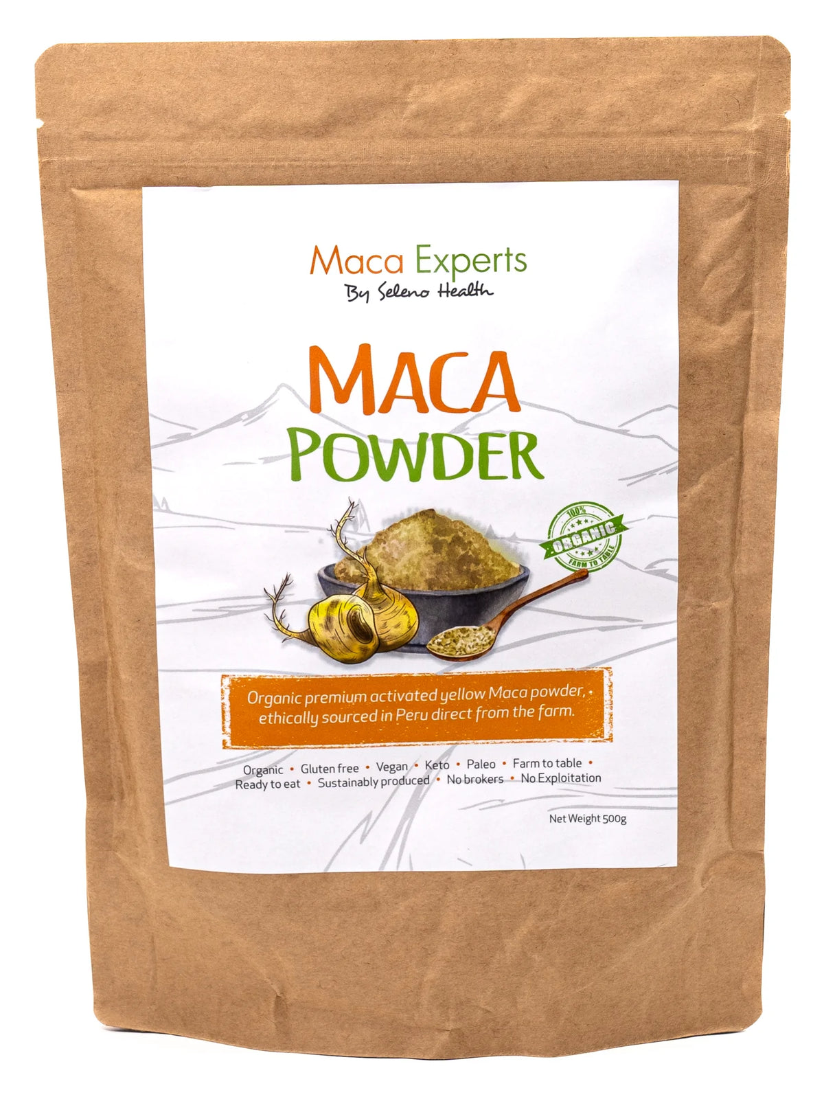 SELENO HEALTH ORGANIC MACA 500G
