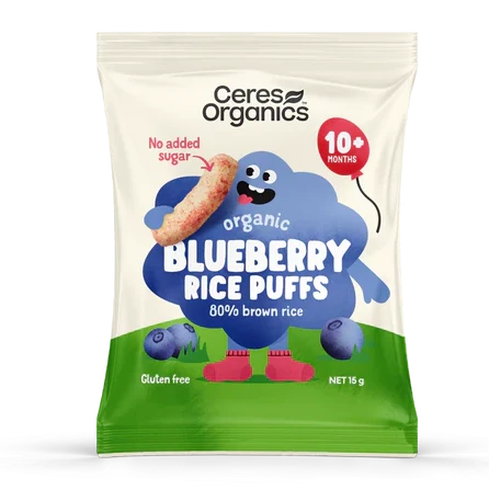 CERES BIO BLUEBERRY BROWN RICE PUFFS 15G