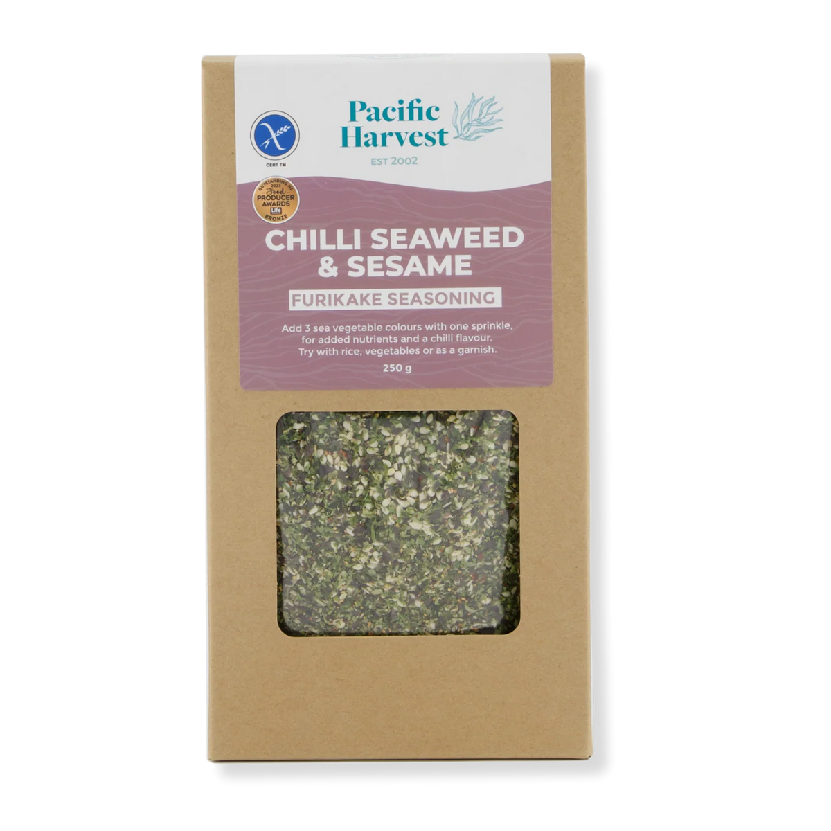 PACIFIC HARVEST FURIKAKE CHILLI & SESAME SEAWEED SEASONING 250G