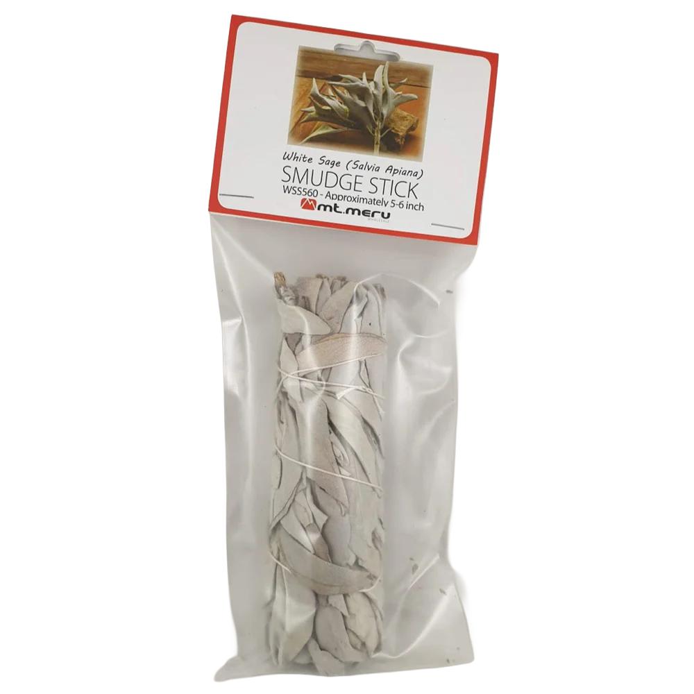 WHITE SAGE SMUDGE STICK 5 - 6 INCHES