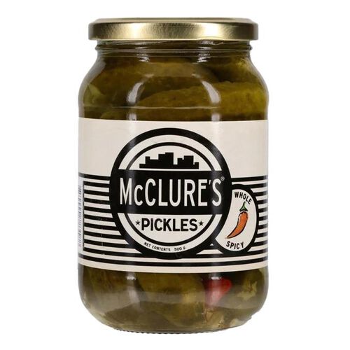 MCCLURES WHOLE SPICY PICKLES 500G