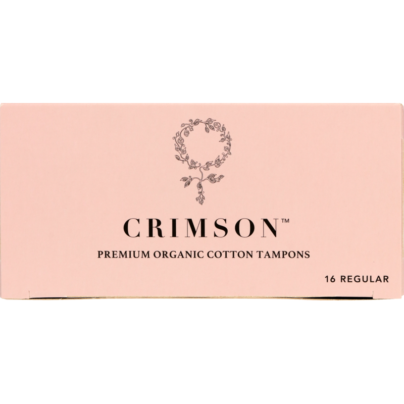 CRIMSON ORGANIC REGULAR COTTON TAMPONS 16PK