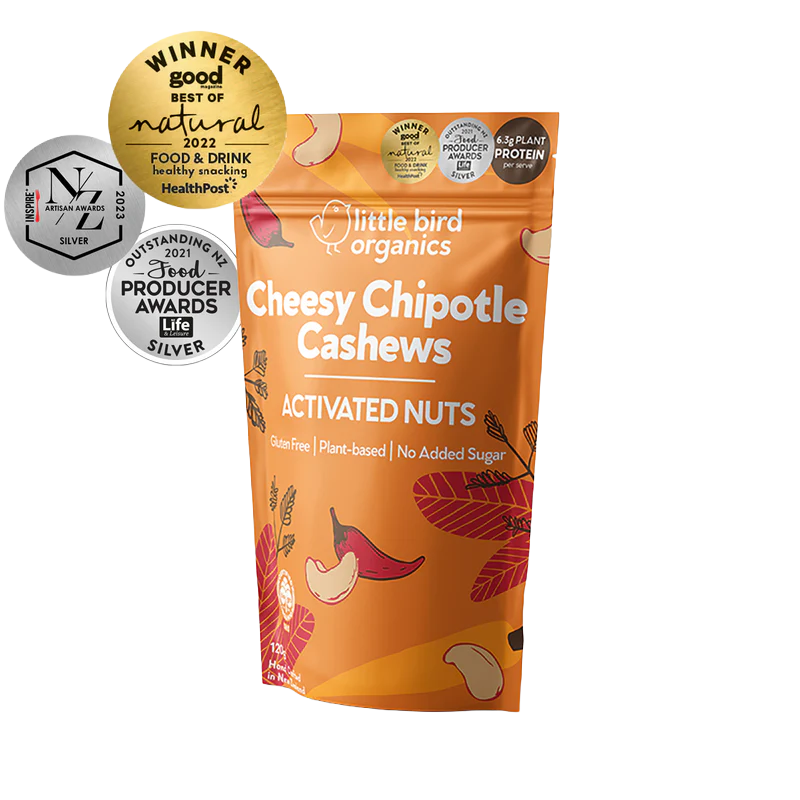 LITTLE BIRD CHEESY CHIPOTLE CASHEWS 120G