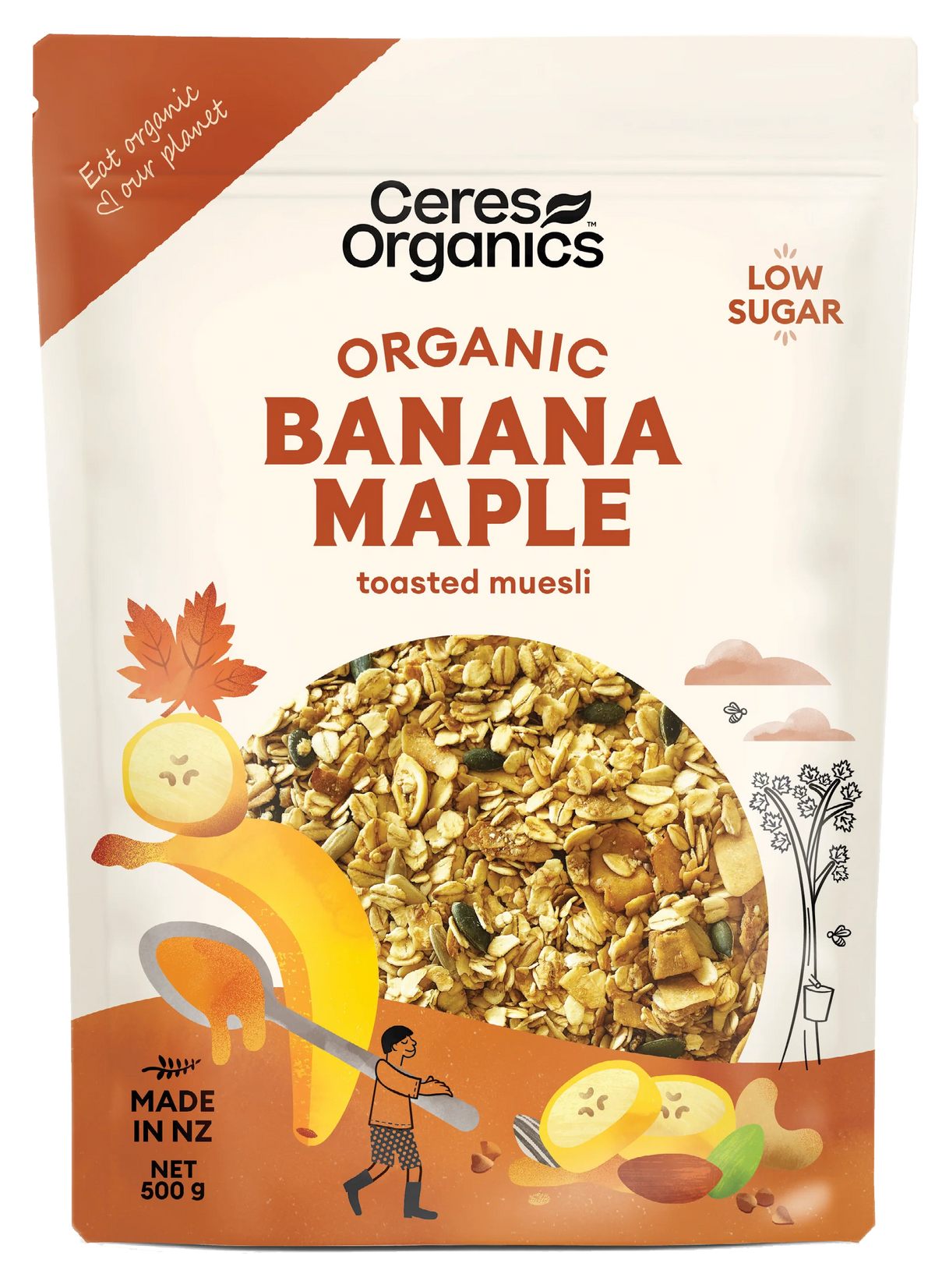 CERES BIO MUESLI BANANA MAPLE 500G