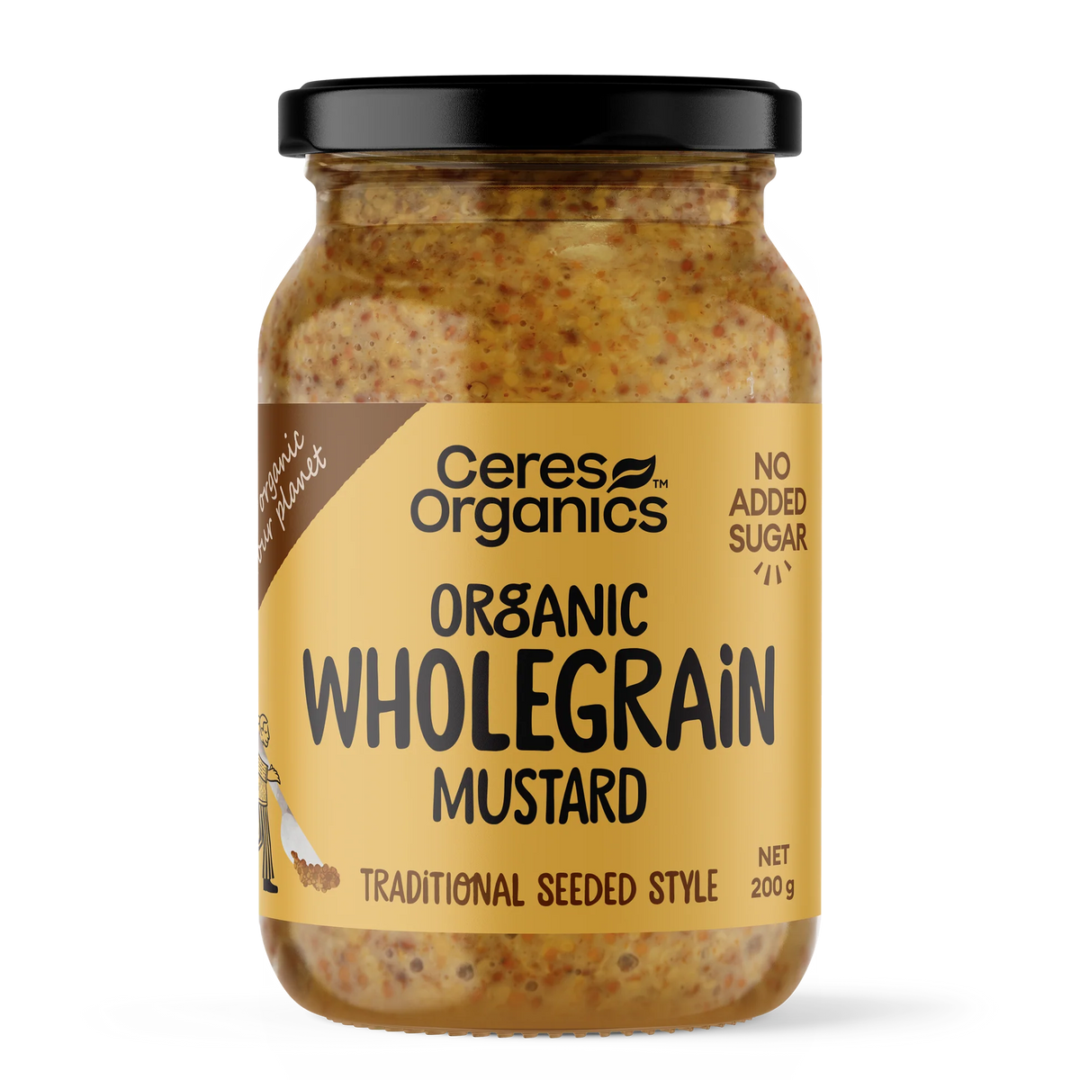 CE BIO MUSTARD WHOLEGRAIN 200G
