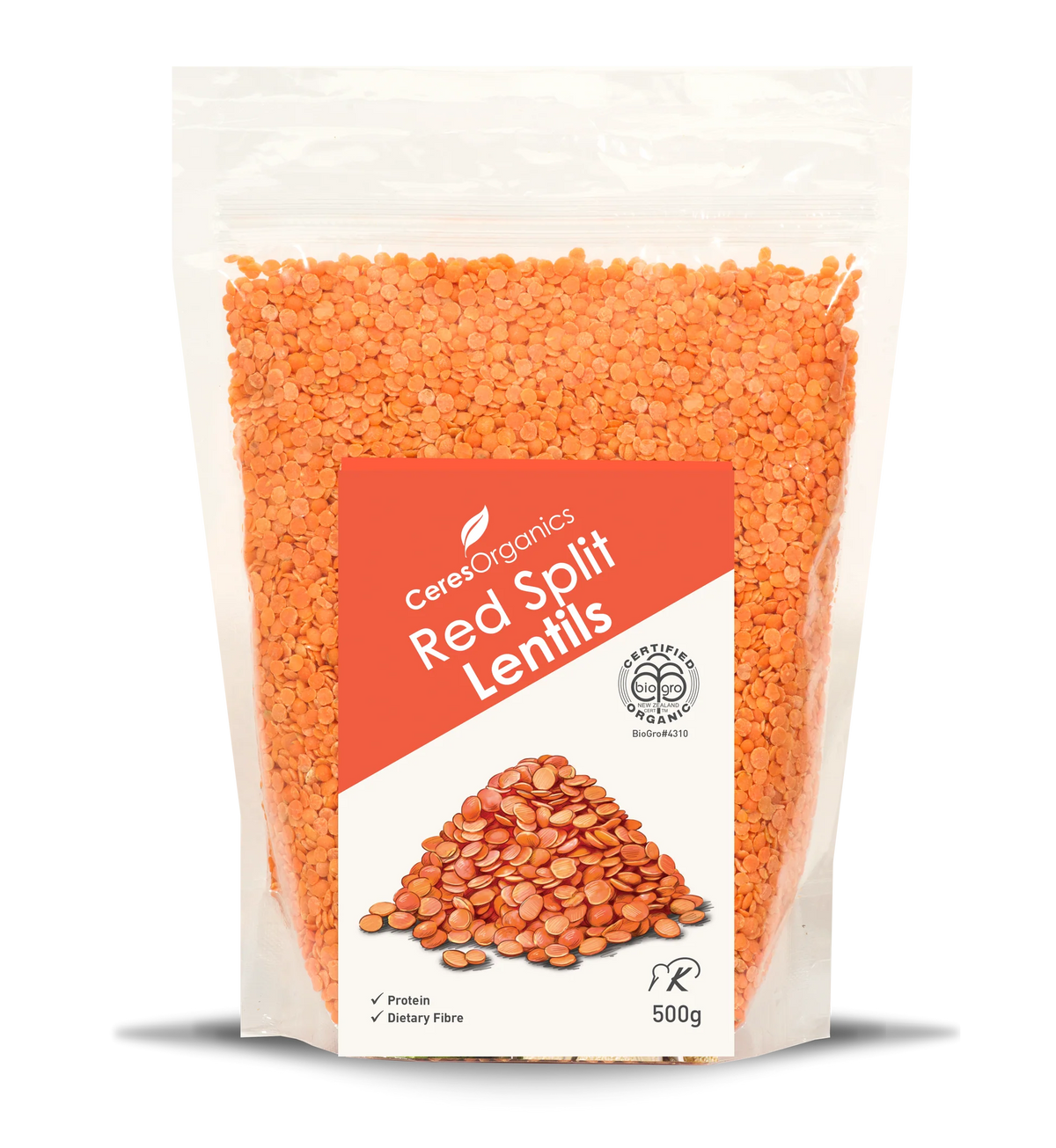 CERES BIO RED SPLIT LENTILS 500G