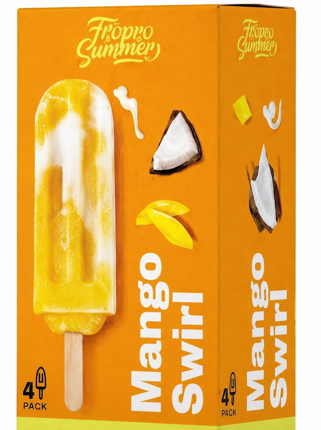 FROZEN SUNSHINE MANGO SWIRL ICE BLOCKS 4PK
