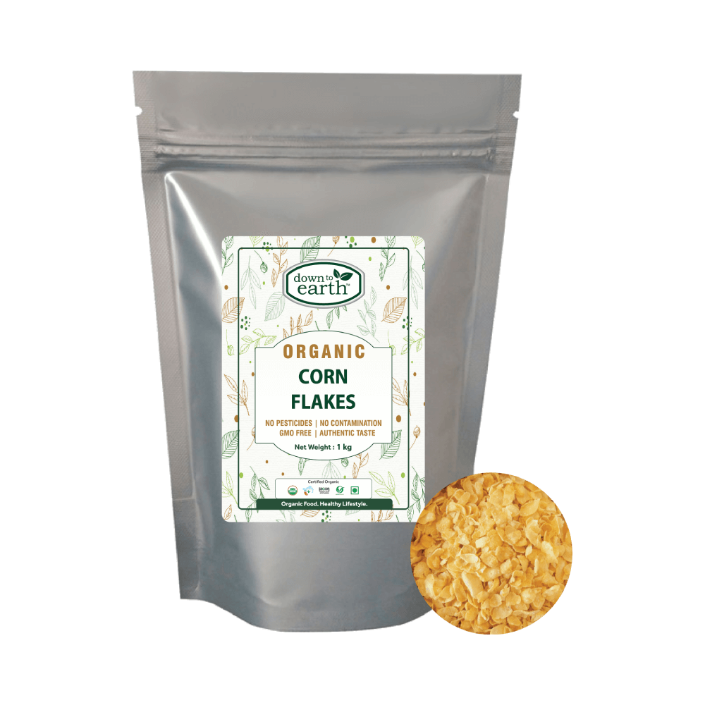 DOWN TO EARTH ORGANIC CORNFLAKES 1KG BAG