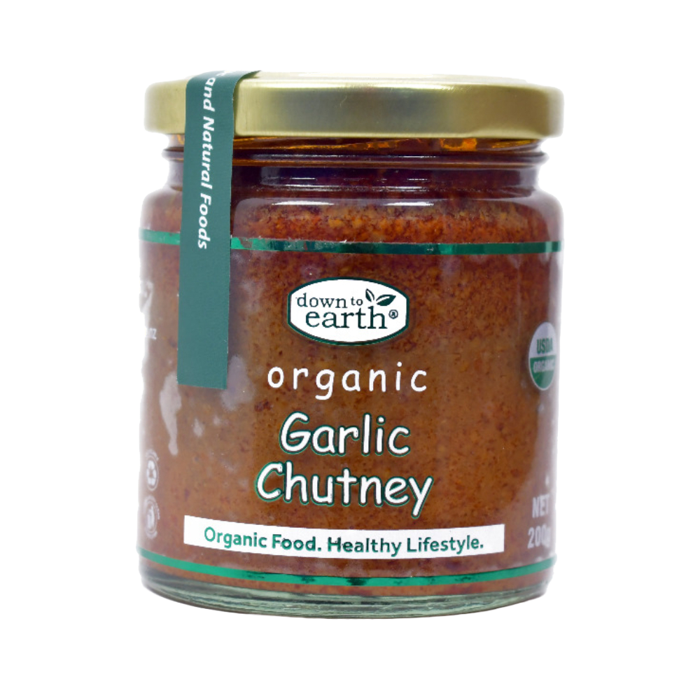 DOWN TO EARTH ORGANIC GARLIC CHUTNEY 150G
