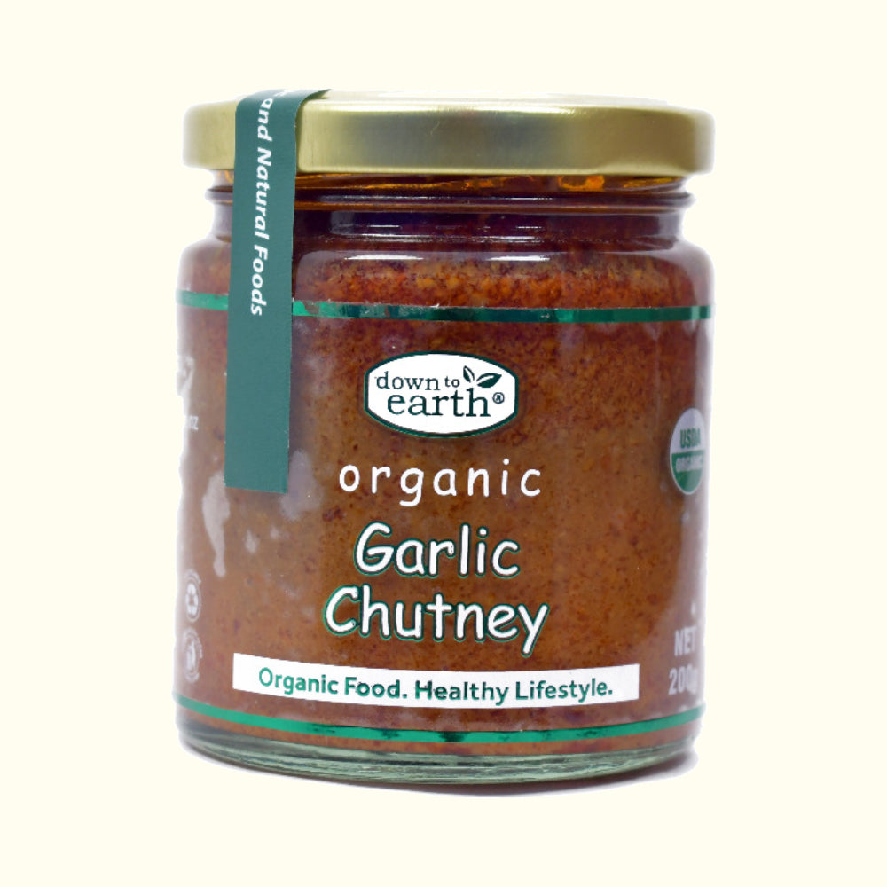 DOWN TO EARTH ORGANIC GARLIC CHUTNEY 150G