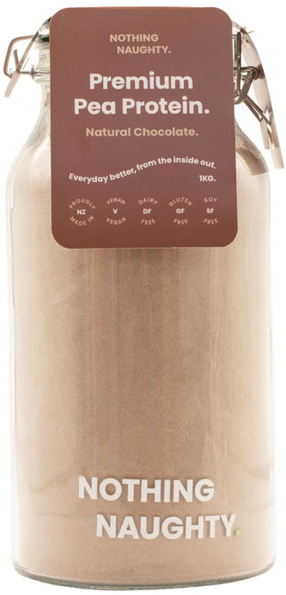 NOTHING NAUGHTY PREMIUM PEA PROTEIN POWDER CHOCOLATE 1KG JAR