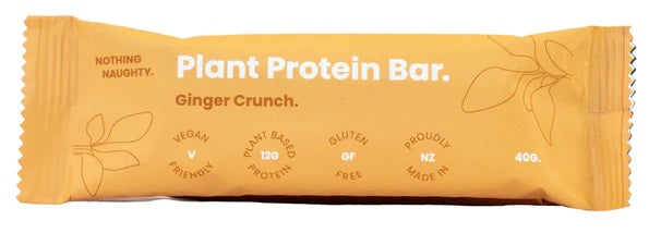 NOTHING NAUGHTY VEGAN PROTEIN BAR GINGER CRUNCH 40G