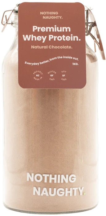 NOTHING NAUGHTY PREMIUM WHEY PROTEIN POWDER CHOCOLATE 1KG