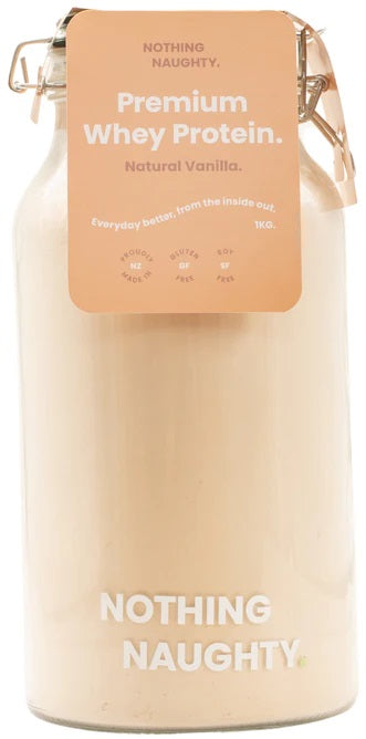 NOTHING NAUGHTY PREMIUM WHEY PROTEIN POWDER VANILLA 1KG