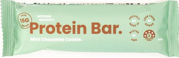 NOTHING NAUGHTY MINT CHOCOLATE COOKIE BAR 40G