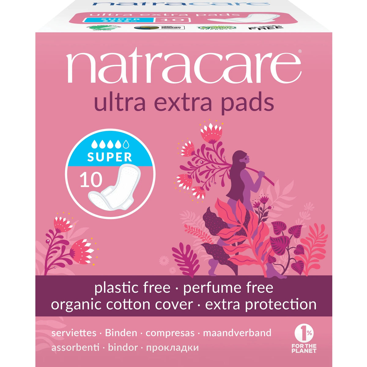 NATRACARE PADS ULTRA EXTRA WITH WINGS SUPER 10 PACK