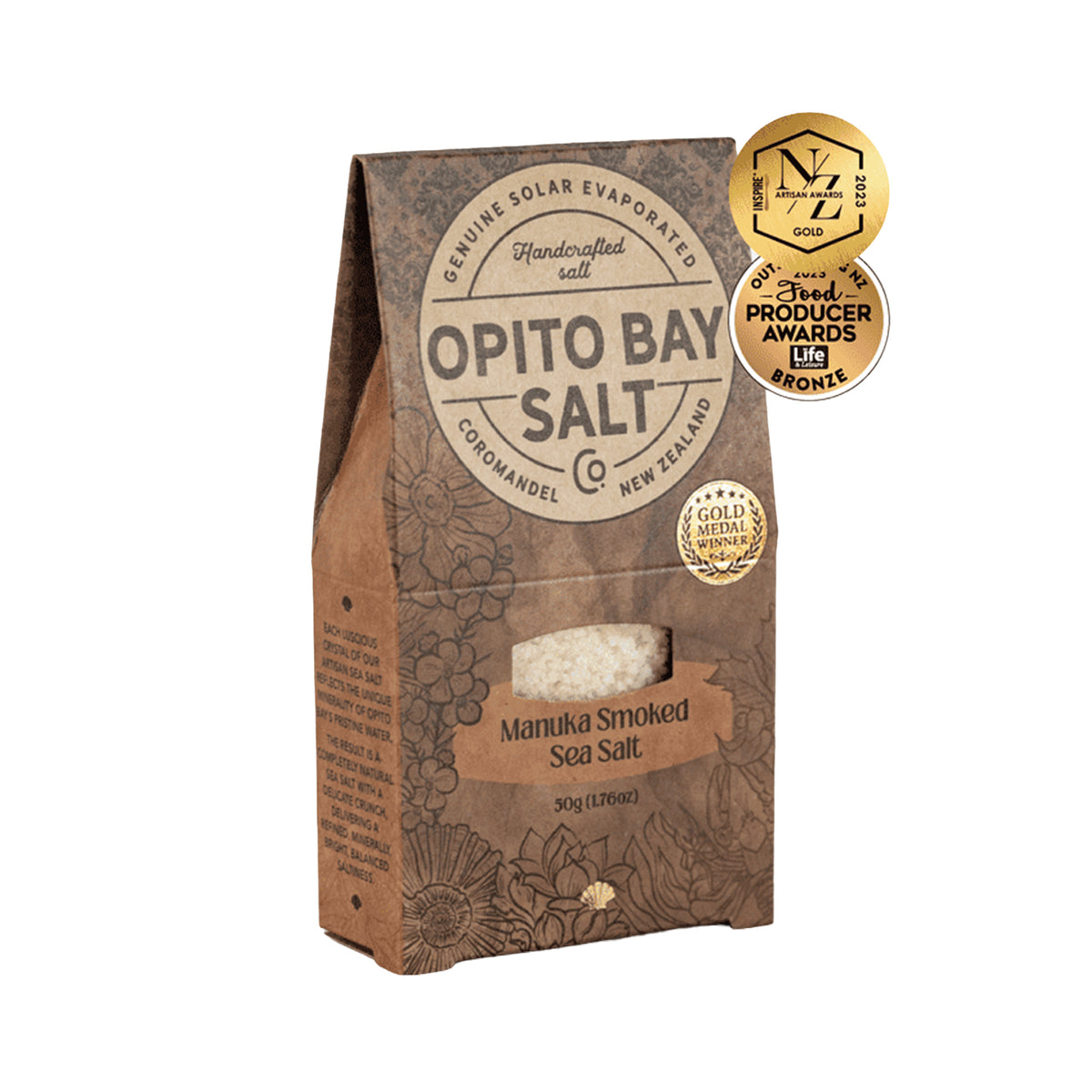 OPITO BAY SALT MANUKA SMOKED NZ SALT 50G