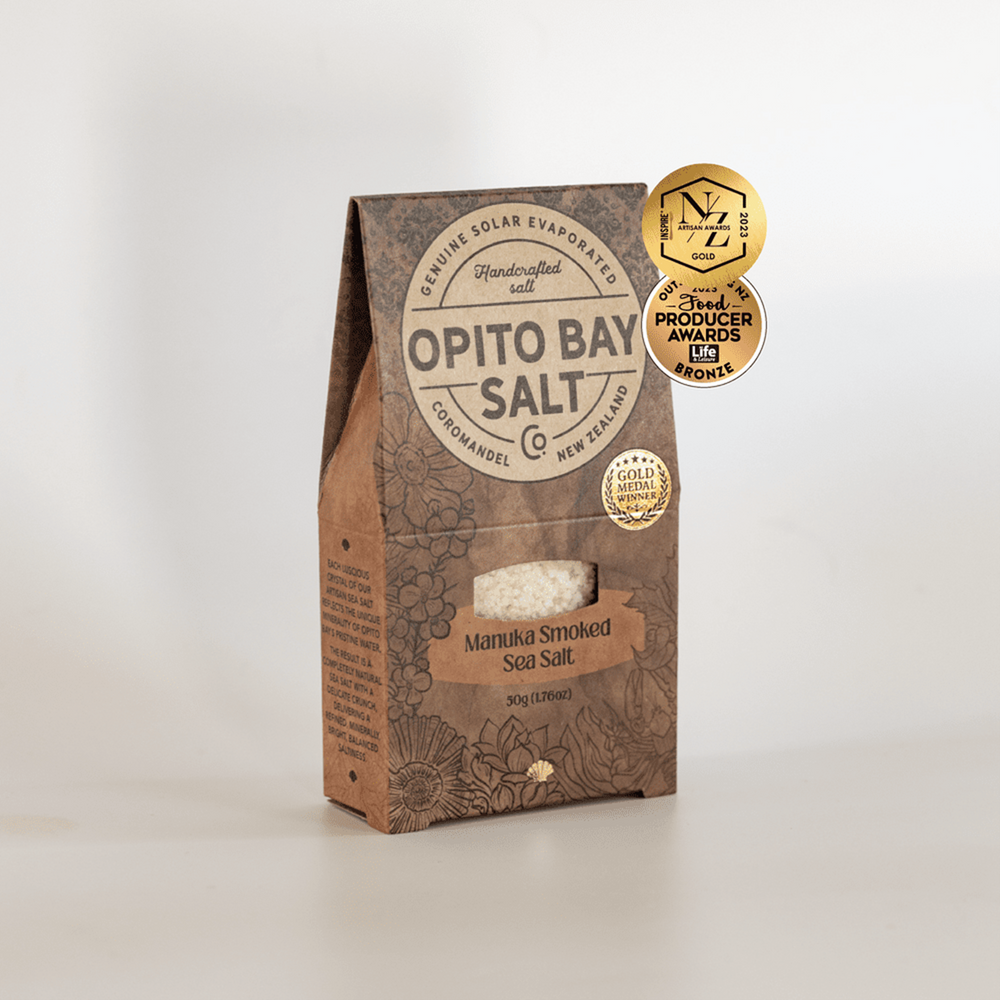 OPITO BAY SALT MANUKA SMOKED NZ SALT 50G – Simply Organic NZ