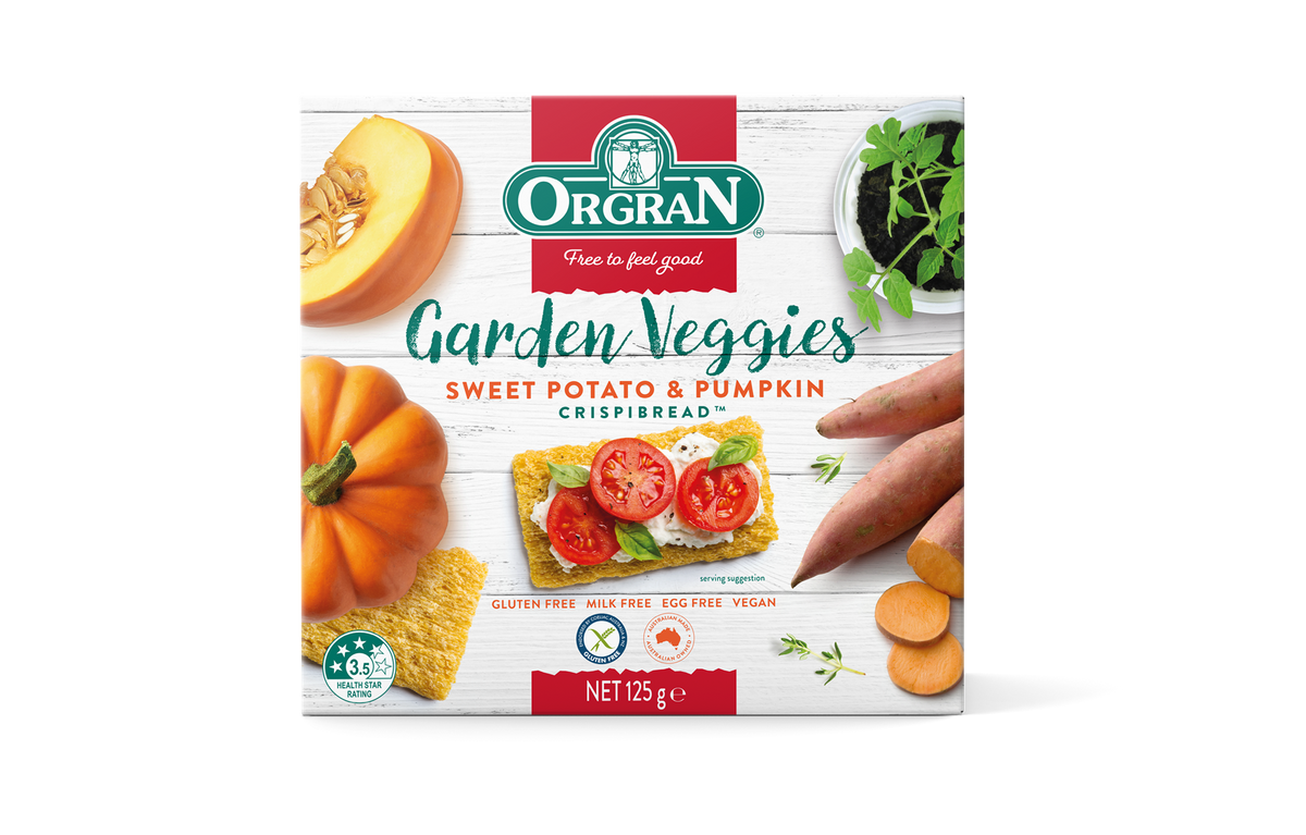 ORGRAN SWEET POTATO PUMPKIN CRISP BREADS 125G