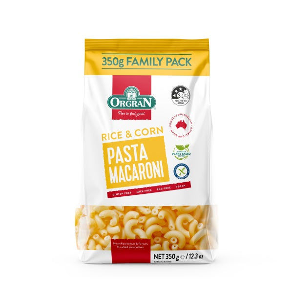 ORGRAN RICE CORN MACARONI 350G