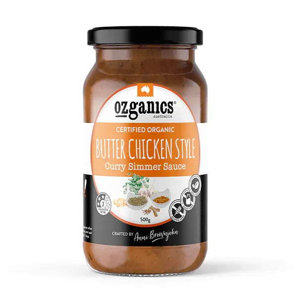 OZGANICS BUTTER CHICKEN SIMMER SAUCE 500GM