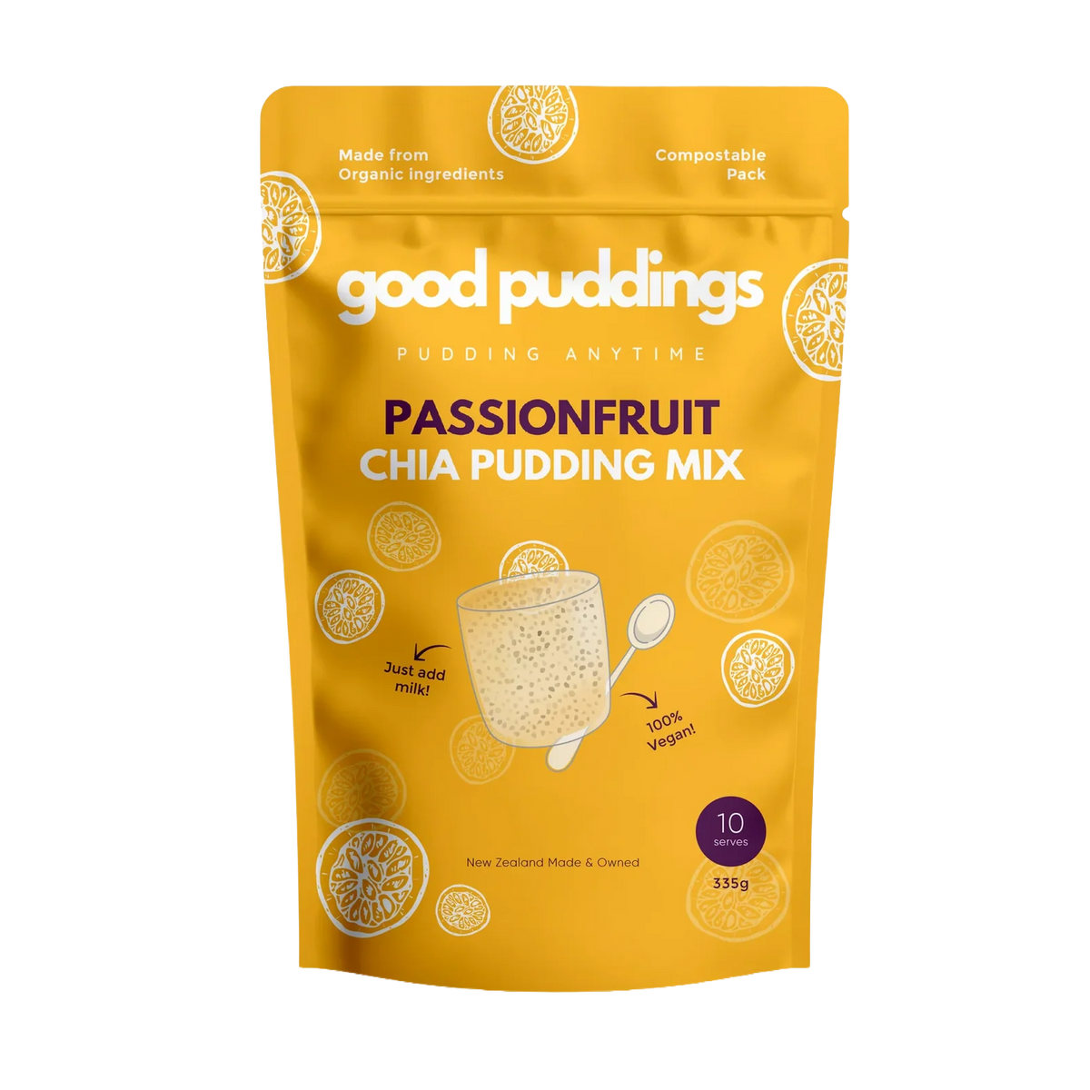 GOOD PUDDINGS PASSIONFRUIT CHIA PUDDING MIX 10 SERVINGS
