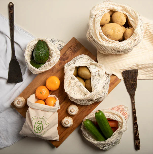 ECO BAGS COTTON MESH PRODUCE BAGS 25X30CM