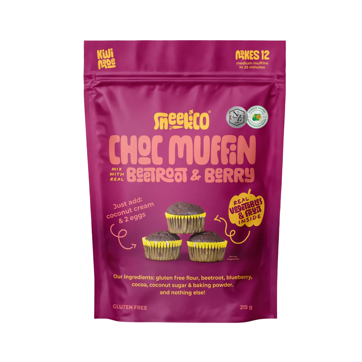 SNEEKI CO CHOCOLATE BEETROOT & BERRY MUFFIN MIX 216G