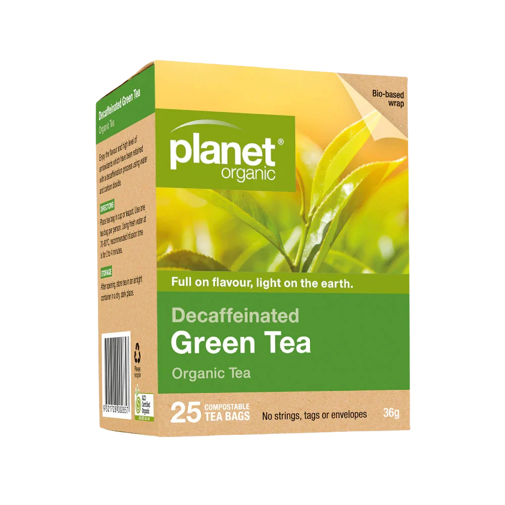 PLANET ORGANIC  DECAF GREEN TEA 25 BAGS
