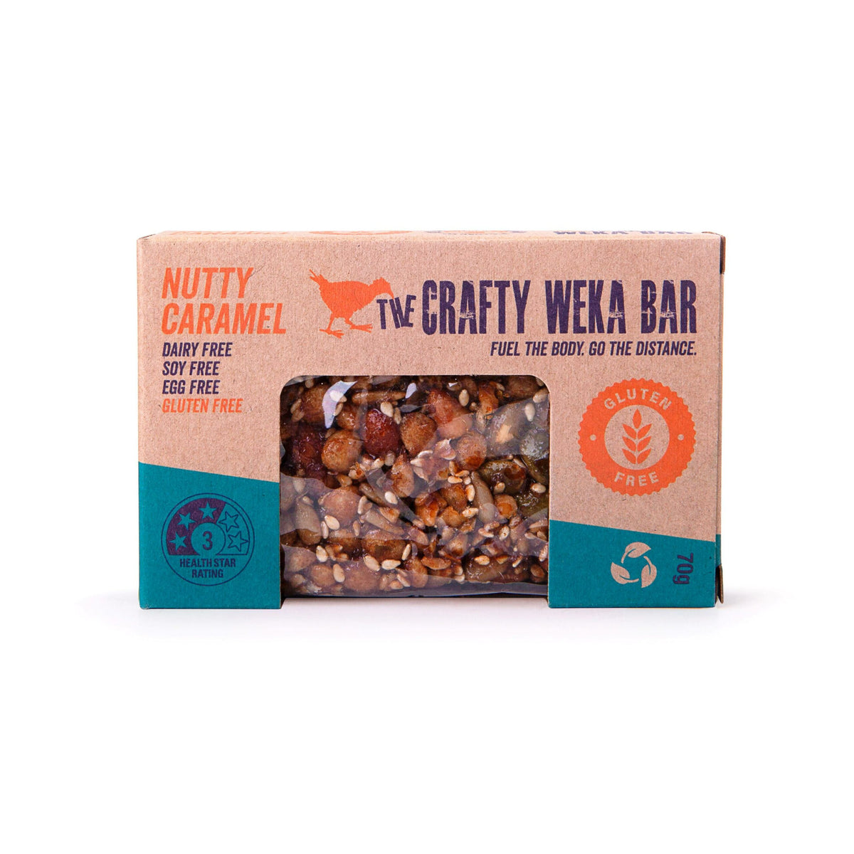 THE CRAFTY WEKA BAR NUTTY CARAMEL 70G