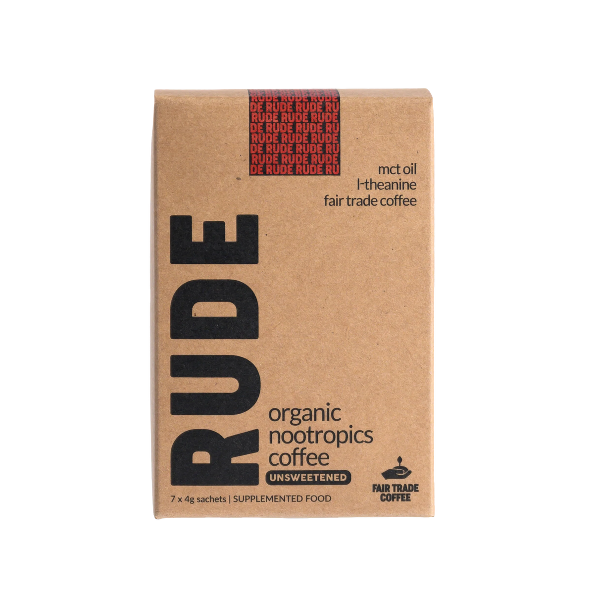 RUDE COFFEE UNSWEETENED 7 X 4G SACHETS