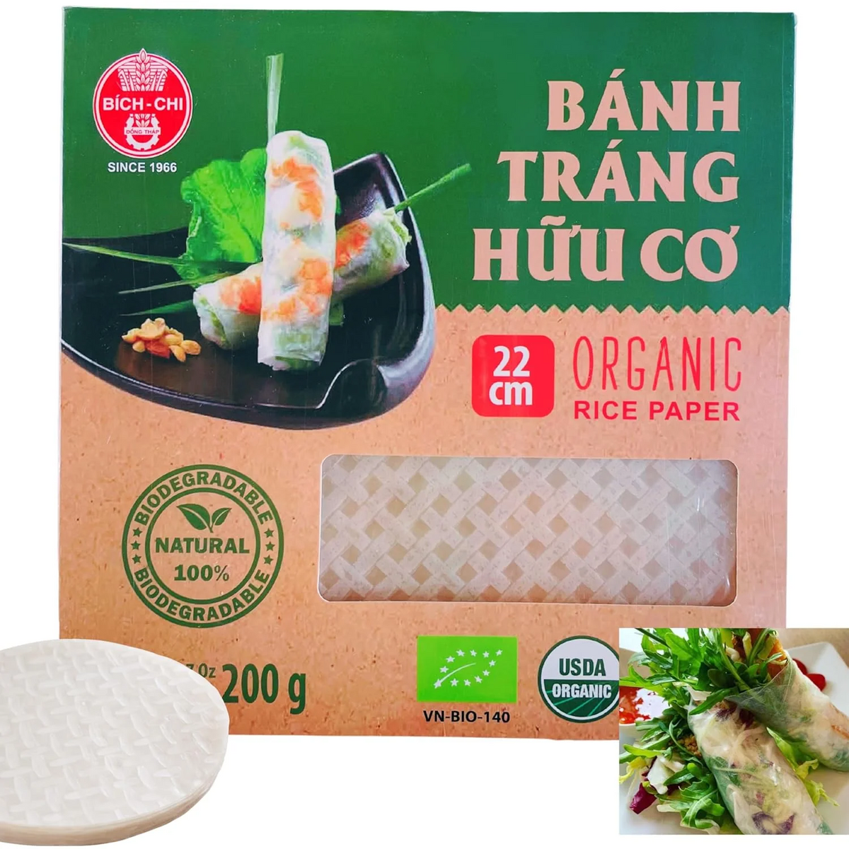 BICH CHI ORGANIC RICE PAPER 200G