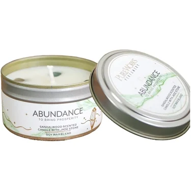 PURE WORKS ABUNDANCE CANDLE SANDALWOOD & JADE TIN 80G