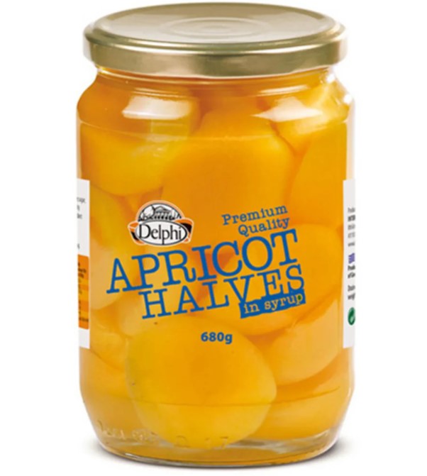 DELPHI GREEK APRICOTS IN SYRUP 680G