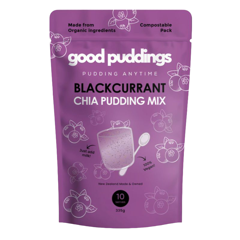 GOOD PUDDINGS BLACKCURRANT CHIA PUDDING MIX 10 SERVINGS