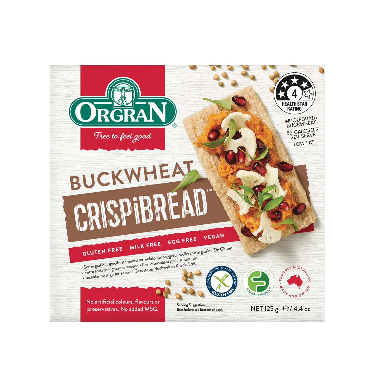 ORGRAN BUCKWHEAT CRISPBREAD 125G