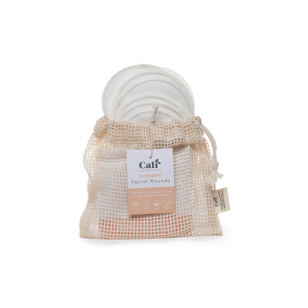 CALIWOODS REUSABLE COTTON ROUNDS 10PK