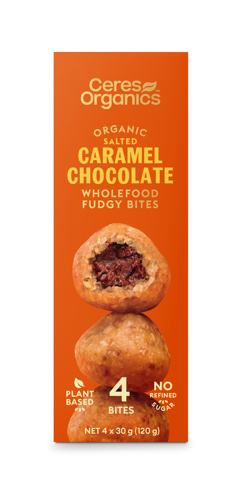 CERES SALTED CARAMEL FUDGY BITES 120G