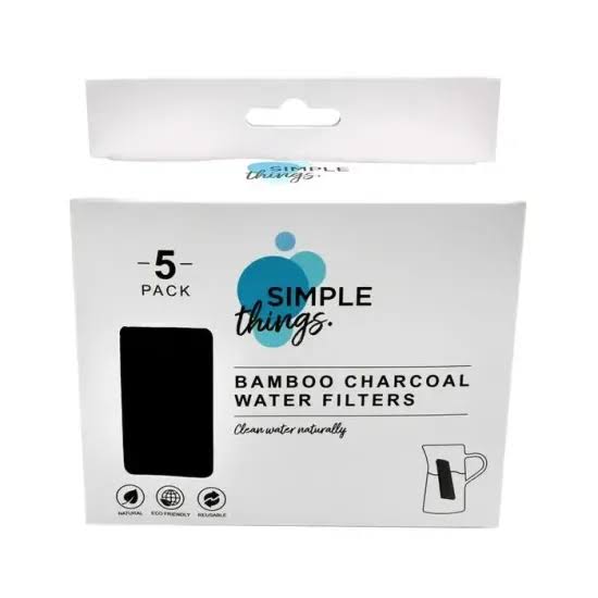 SIMPLE THINGS BAMBOO CHARCOAL WATER FILTERS 5PACK