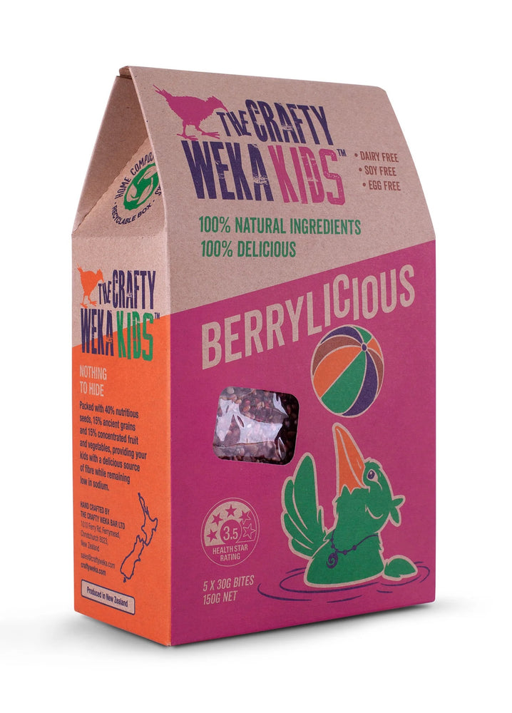 CRAFTY WEKA BAR KIDS BERRY POUCHES 5X30G