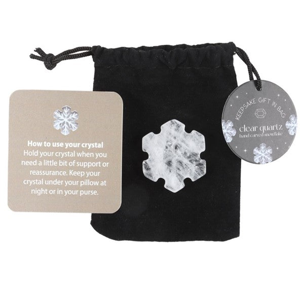 CLEAR QUARTZ SNOWFLAKE WITH GIFT BAG
