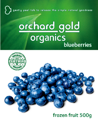 ORCHARD GOLD ORGANICS BLUEBERRIES 500G